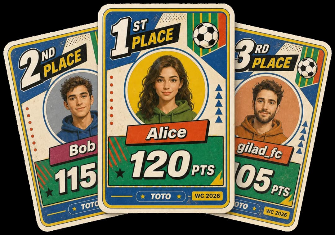 Three player leaderboard cards